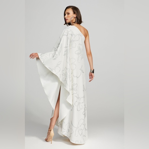 HALSTON 
NEVEAN CAFTAIN IN FOIL CREPE - Picture 2 of 16